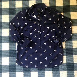 NWT J.Crew Dalmatian Print Popover Classic Fit 2